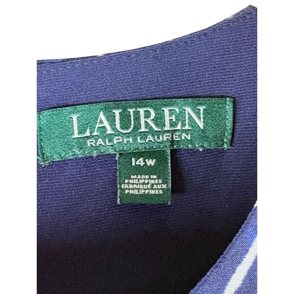 Lauren Ralph Lauren Geometric Print Sleeveless Maxi Dress with Belt Women's 14W - Picture 4 of 16